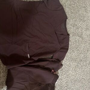 FIGS V-Neck Scrub Top in Dark Plum